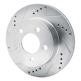 R1 Concepts 1999-2006 Jeep Wrangler Front Left Drilled & Slotted Silver Brake Rotor by R1 Concepts 631-42026L