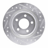 Dynamic Friction 2003-2007 Jeep Liberty Rear Left Drilled & Slotted Silver Brake Rotor by Dynamic Friction Company 631-42028L