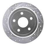 Dynamic Friction 2007-2018 Jeep Wrangler Rear Left Drilled & Slotted Silver Brake Rotor by Dynamic Friction Company 631-42029L