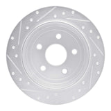 Dynamic Friction 2007-2018 Jeep Wrangler Rear Right Drilled & Slotted Silver Brake Rotor by Dynamic Friction Company 631-42029R