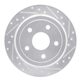 Dynamic Friction 2007-2018 Jeep Wrangler Rear Right Drilled & Slotted Silver Brake Rotor by Dynamic Friction Company 631-42029R
