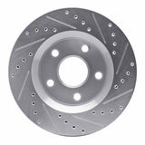 Dynamic Friction 2007-2018 Jeep Wrangler Front Left Drilled & Slotted Silver Brake Rotor by Dynamic Friction Company 631-42030L