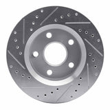 Dynamic Friction 2007-2018 Jeep Wrangler Front Right Drilled & Slotted Silver Brake Rotor by Dynamic Friction Company 631-42030R