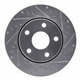 Dynamic Friction 2007-2018 Jeep Wrangler Front Right Drilled & Slotted Silver Brake Rotor by Dynamic Friction Company 631-42030R