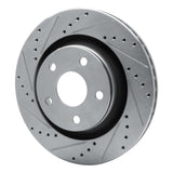 Dynamic Friction 2012-2018 Jeep Wrangler Front Left Drilled & Slotted Silver Brake Rotor by Dynamic Friction Company 631-42033L