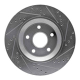 Dynamic Friction 2012-2018 Jeep Wrangler Front Left Drilled & Slotted Silver Brake Rotor by Dynamic Friction Company 631-42033L