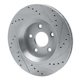 Dynamic Friction 2012-2018 Jeep Wrangler Front Left Drilled & Slotted Silver Brake Rotor by Dynamic Friction Company 631-42033L