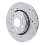 Dynamic Friction 2018-2025 Jeep Gladiator Front Left Drilled & Slotted Silver Brake Rotor by Dynamic Friction Company 631-42038L