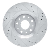 Dynamic Friction 2018-2025 Jeep Gladiator Front Left Drilled & Slotted Silver Brake Rotor by Dynamic Friction Company 631-42038L