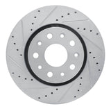 Dynamic Friction 2018-2025 Jeep Gladiator Front Left Drilled & Slotted Silver Brake Rotor by Dynamic Friction Company 631-42038L