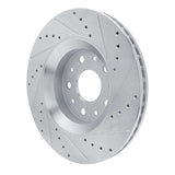 Dynamic Friction 2018-2025 Jeep Gladiator Front Left Drilled & Slotted Silver Brake Rotor by Dynamic Friction Company 631-42038L