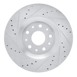 Dynamic Friction 2018-2025 Jeep Gladiator Front Right Drilled & Slotted Silver Brake Rotor by Dynamic Friction Company 631-42038R