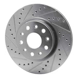 Dynamic Friction 2018-2025 Jeep Wrangler Front Left Drilled & Slotted Silver Brake Rotor by Dynamic Friction Company 631-42039L