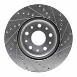 Dynamic Friction 2018-2025 Jeep Wrangler Front Left Drilled & Slotted Silver Brake Rotor by Dynamic Friction Company 631-42039L