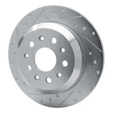 Dynamic Friction 2018-2025 Jeep Wrangler Rear Left Drilled & Slotted Silver Brake Rotor by Dynamic Friction Company 631-42041L