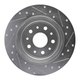 Dynamic Friction 2018-2025 Jeep Wrangler Rear Left Drilled & Slotted Silver Brake Rotor by Dynamic Friction Company 631-42041L