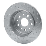 Dynamic Friction 2018-2025 Jeep Wrangler Rear Left Drilled & Slotted Silver Brake Rotor by Dynamic Friction Company 631-42041L