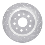 Dynamic Friction 2018-2025 Jeep Wrangler Rear Right Drilled & Slotted Silver Brake Rotor by Dynamic Friction Company 631-42041R