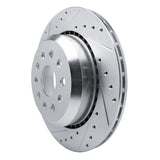 Dynamic Friction 2020-2025 Jeep Wrangler Rear Left Drilled & Slotted Silver Brake Rotor by Dynamic Friction Company 631-42043L