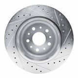 Dynamic Friction 2020-2025 Jeep Wrangler Rear Left Drilled & Slotted Silver Brake Rotor by Dynamic Friction Company 631-42043L