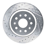 Dynamic Friction 2020-2025 Jeep Wrangler Rear Left Drilled & Slotted Silver Brake Rotor by Dynamic Friction Company 631-42043L