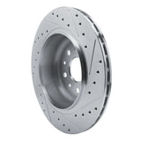 Dynamic Friction 2020-2025 Jeep Wrangler Rear Left Drilled & Slotted Silver Brake Rotor by Dynamic Friction Company 631-42043L