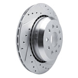 Dynamic Friction 2020-2025 Jeep Wrangler Rear Right Drilled & Slotted Silver Brake Rotor by Dynamic Friction Company 631-42043R