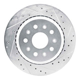 Dynamic Friction 2020-2025 Jeep Wrangler Rear Right Drilled & Slotted Silver Brake Rotor by Dynamic Friction Company 631-42043R
