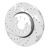 Dynamic Friction 2021-2025 Dodge Charger Daytona Front Left Drilled & Slotted Silver Brake Rotor by Dynamic Friction Company 631-42044L