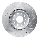 Dynamic Friction 2021-2025 Dodge Charger Daytona Front Left Drilled & Slotted Silver Brake Rotor by Dynamic Friction Company 631-42044L