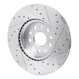Dynamic Friction 2021-2025 Dodge Charger Daytona Front Left Drilled & Slotted Silver Brake Rotor by Dynamic Friction Company 631-42044L