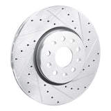 Dynamic Friction 2021-2025 Dodge Charger Daytona Front Right Drilled & Slotted Silver Brake Rotor by Dynamic Friction Company 631-42044R