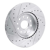Dynamic Friction 2021-2025 Dodge Charger Daytona Front Right Drilled & Slotted Silver Brake Rotor by Dynamic Friction Company 631-42044R