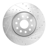 Dynamic Friction 2021-2025 Dodge Charger Daytona Front Right Drilled & Slotted Silver Brake Rotor by Dynamic Friction Company 631-42044R