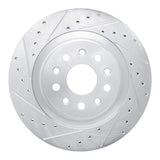 Dynamic Friction 2021-2025 Dodge Charger Daytona Rear Left Drilled & Slotted Silver Brake Rotor by Dynamic Friction Company 631-42045L