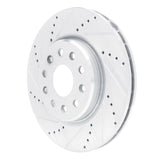 Dynamic Friction 2022-2025 Jeep Grand Cherokee Front Left Drilled & Slotted Silver Brake Rotor by Dynamic Friction Company 631-42046L