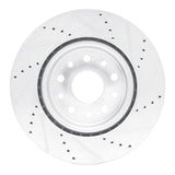 Dynamic Friction 2022-2025 Jeep Grand Cherokee Front Left Drilled & Slotted Silver Brake Rotor by Dynamic Friction Company 631-42046L