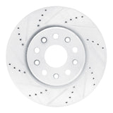 Dynamic Friction 2022-2025 Jeep Grand Cherokee Front Left Drilled & Slotted Silver Brake Rotor by Dynamic Friction Company 631-42046L