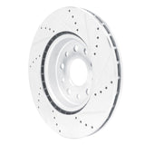 Dynamic Friction 2022-2025 Jeep Grand Cherokee Front Left Drilled & Slotted Silver Brake Rotor by Dynamic Friction Company 631-42046L