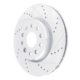 Dynamic Friction 2022-2025 Jeep Grand Cherokee Front Right Drilled & Slotted Silver Brake Rotor by Dynamic Friction Company 631-42046R