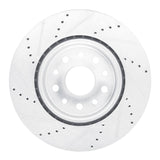 Dynamic Friction 2022-2025 Jeep Grand Cherokee Front Right Drilled & Slotted Silver Brake Rotor by Dynamic Friction Company 631-42046R