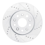 Dynamic Friction 2022-2025 Jeep Grand Cherokee Front Right Drilled & Slotted Silver Brake Rotor by Dynamic Friction Company 631-42046R