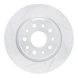 Dynamic Friction 2022-2025 Jeep Grand Cherokee Rear Left Drilled & Slotted Silver Brake Rotor by Dynamic Friction Company 631-42047L
