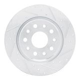 Dynamic Friction 2022-2025 Jeep Grand Cherokee Rear Right Drilled & Slotted Silver Brake Rotor by Dynamic Friction Company 631-42047R