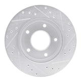 R1 Concepts 1977-1980 Buick Estate Wagon Rear Left Drilled & Slotted Silver Brake Rotor
