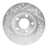 R1 Concepts 1980-1989 Buick Skylark Front Right Drilled & Slotted Silver Brake Rotor