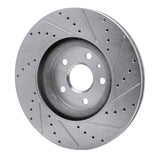 Dynamic Friction 2013-2019 Buick Regal Front Left Drilled & Slotted Silver Brake Rotor by Dynamic Friction Company 631-45019L