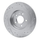 Dynamic Friction 2016-2018 Buick Envision Rear Left Drilled & Slotted Silver Brake Rotor by Dynamic Friction Company 631-45022L