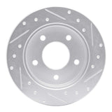 R1 Concepts 1986-1992 Buick Reatta Rear Left Drilled & Slotted Silver Brake Rotor