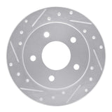 R1 Concepts 1986-1992 Buick Reatta Rear Left Drilled & Slotted Silver Brake Rotor